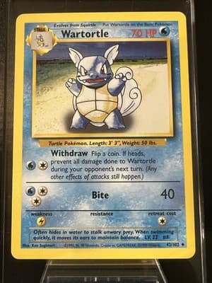 Pokemon TCG Wartortle 42/102 Base Set 2
