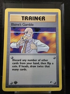 Pokemon TCG Blaine's Gamble Trainer Gym Heroes 1st Edition 121/132 WOTC