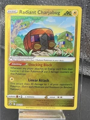 Pokémon TCG Crown Zenith Radiant Charjabug Holo Card 051/159