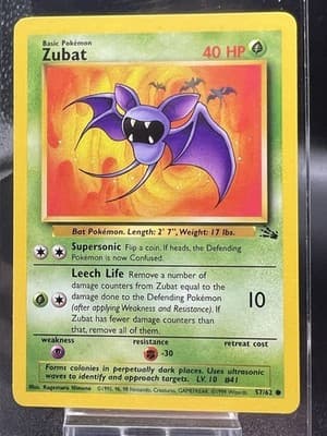 Pokemon TCG Fossil Zubat 57/62 Unlimited