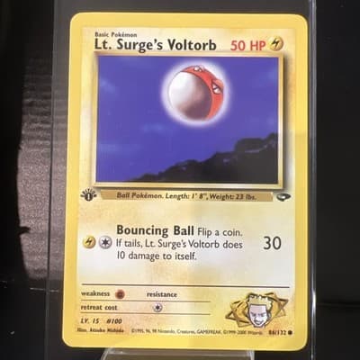 Pokemon TCG Lt. Surge's Voltorb 1st Edition 86/132 Gym Challenge