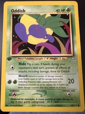 Pokemon TCG Oddish 68/111 Neo Genesis 1st Edition