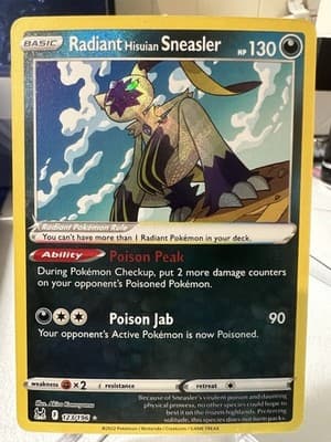 Pokemon TCG Holo Radiant Hisuian Sneasler 123/196 Radiant Rare Lost Origin