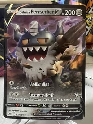 Pokemon TCG Galarian Perrserker V Ultra Rare Lost Origin 129/196