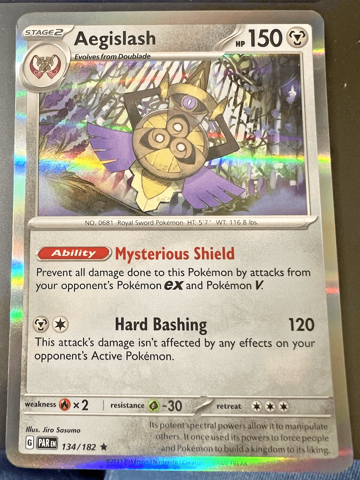 Pokemon TCG Aegislash 134/182 Paradox Rift Holo
