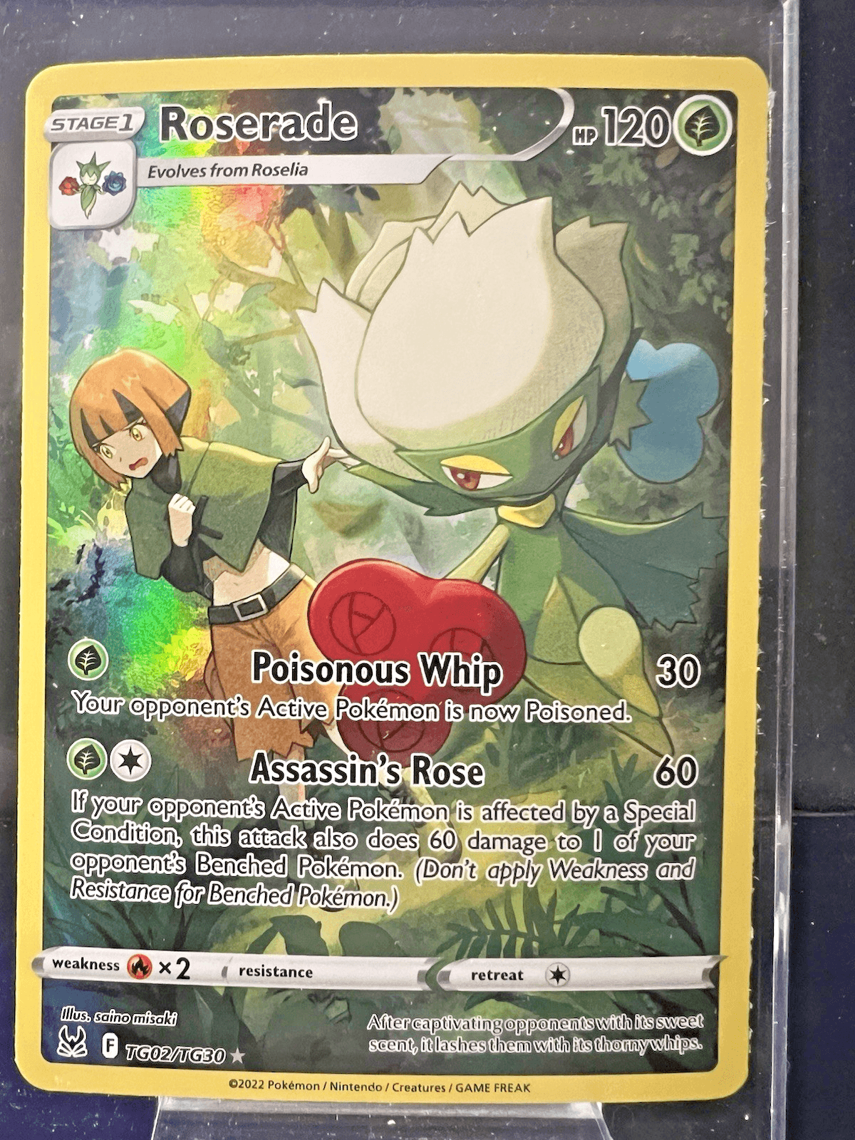 Pokemon TCG Roserade TG02/TG30 Ultra Rare Holo Lost Origin Trainer Gallery
