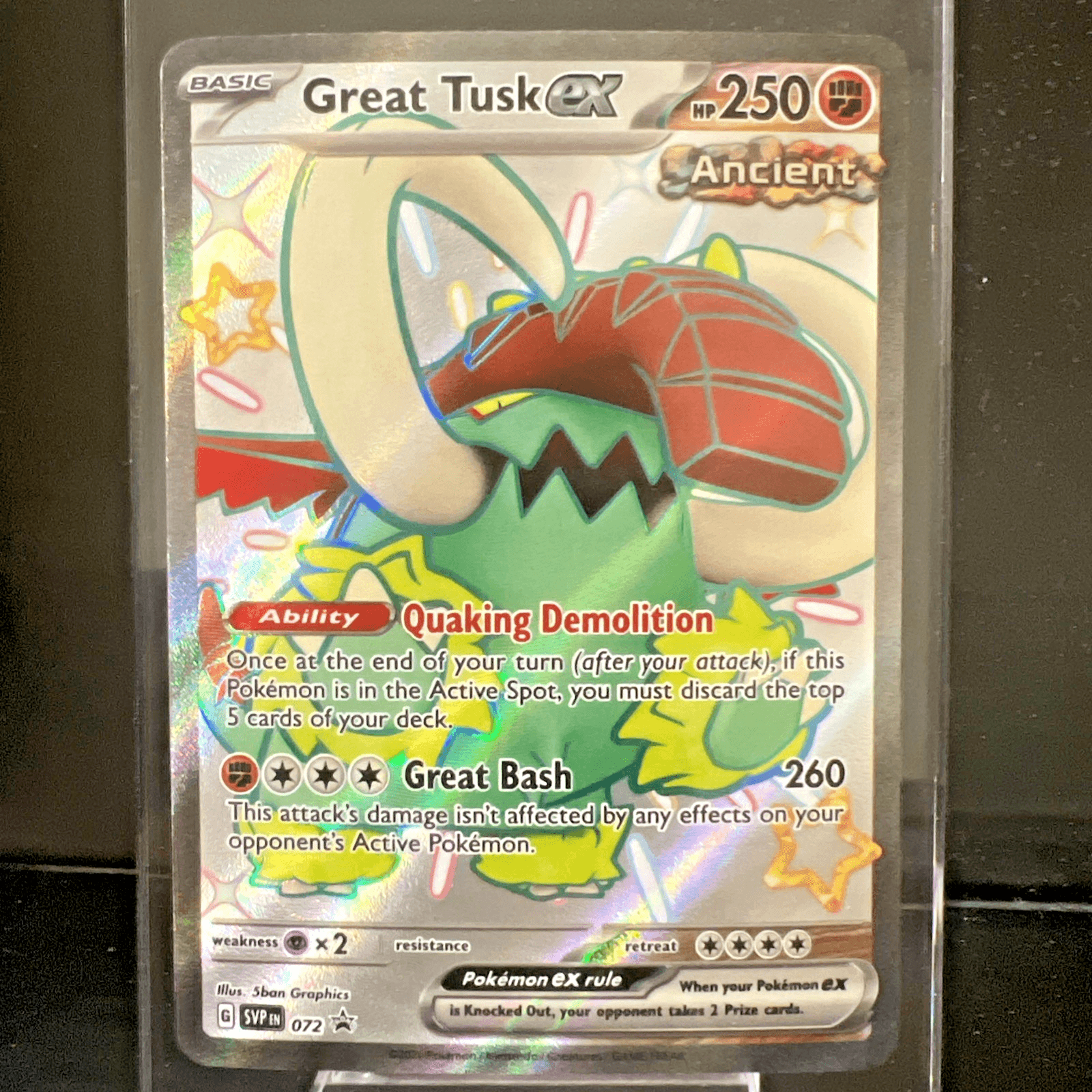 Pokemon TCG Great Tusk ex 072 Sv: Scarlet & Violet Promo Cards Shiny