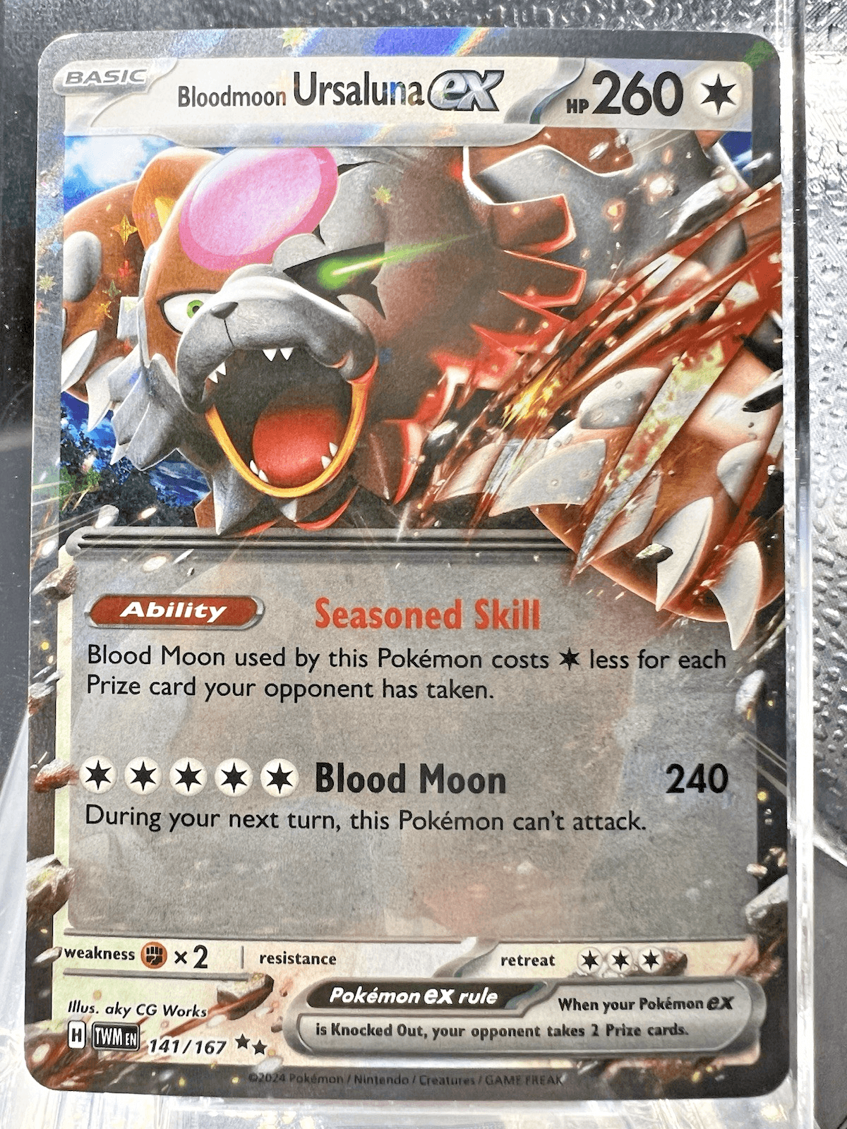 Pokémon TCG Bloodmoon Ursaluna EX Twilight Masquerade Card 141/167