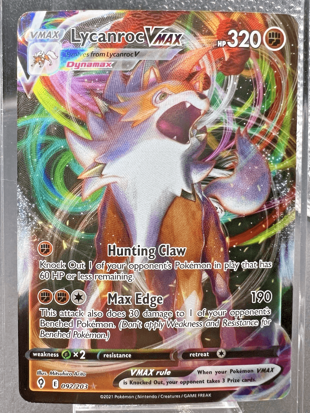 Pokemon TCG Lycanroc VMAX 092/203 Evolving Skies
