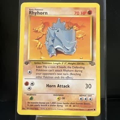 Pokemon TCG Rhydon 1st Edition Jungle 45/64 LP/MP