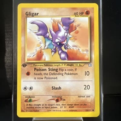Pokemon TCG Gligar 59/111 1st Edition 2000 Neo Genesis LP