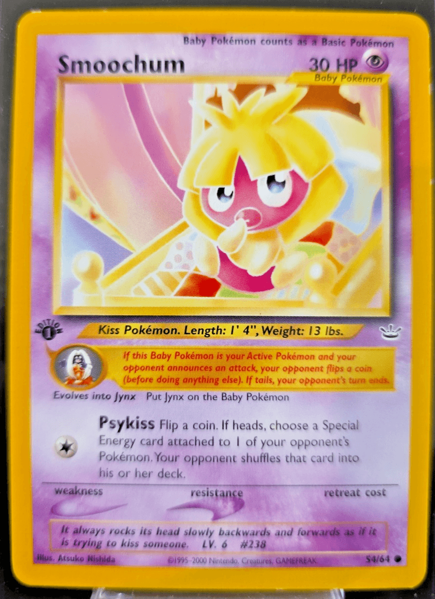 Pokemon TCG Smoochum 54/64 1st Edition Neo Revelation Set LP