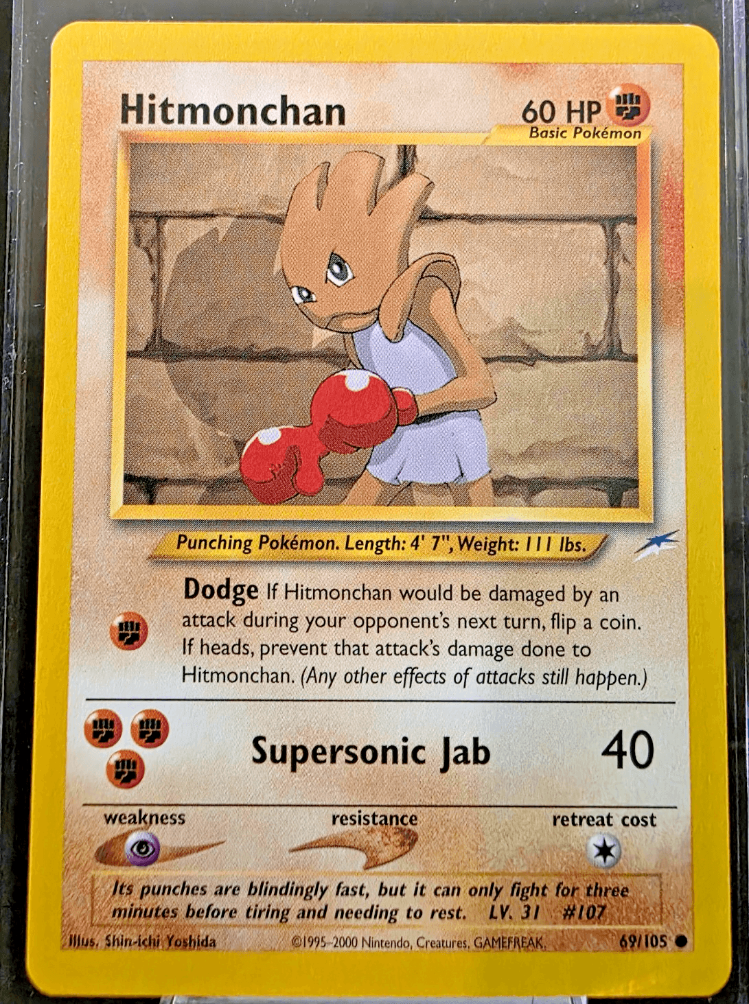 Pokemon TCG Hitmonchan #69/105 Unlimited Neo Destiny LP