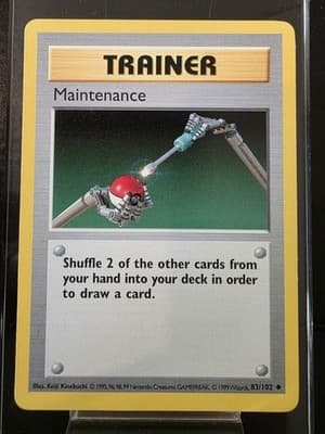 Pokemon TCG Maintenance 83/102 Uncommon Base Set Shadowless NM/LP
