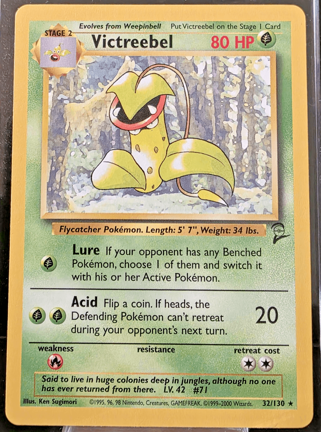 Pokemon TCG Victreebel Normal 32/130 Rare Base Set 2 NM