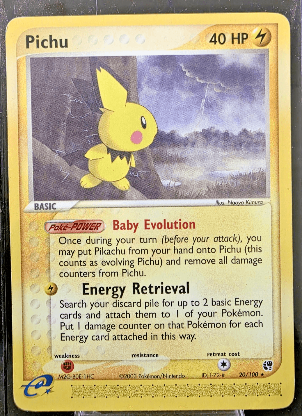 Pokémon TCG EX Sandstorm 2003 Pichu 20/100 Non Holo Rare NM