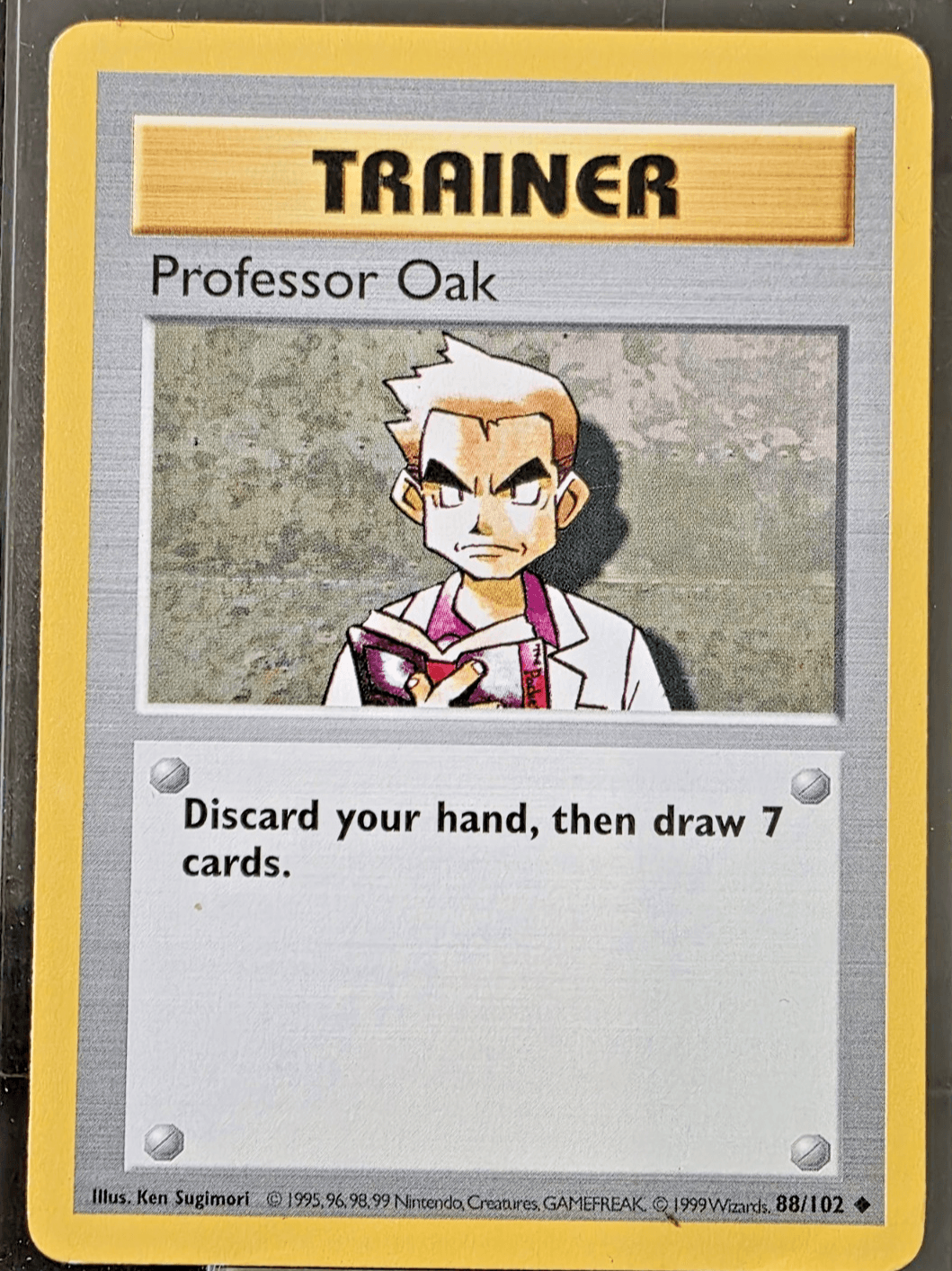 Pokemon TCG Professor Oak 1999 Base Set Shadowless Uncommon 88/102