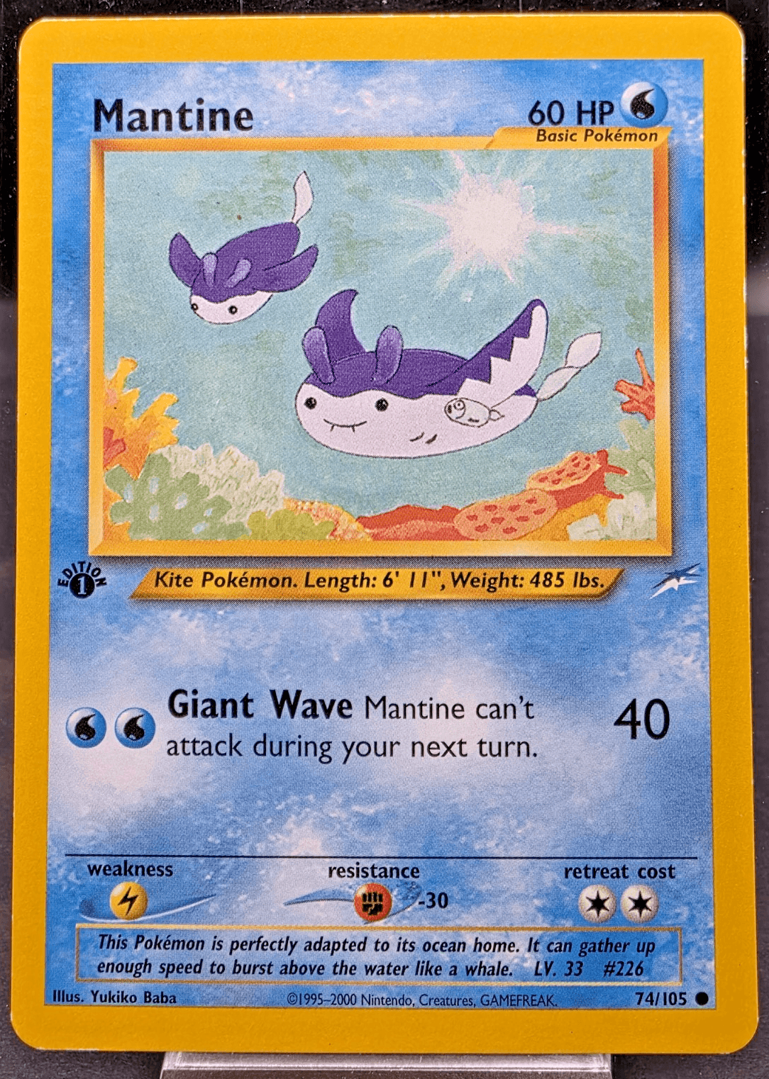 Pokemon TCG Mantine 74/105 1st Edition Neo Destiny NM/LP