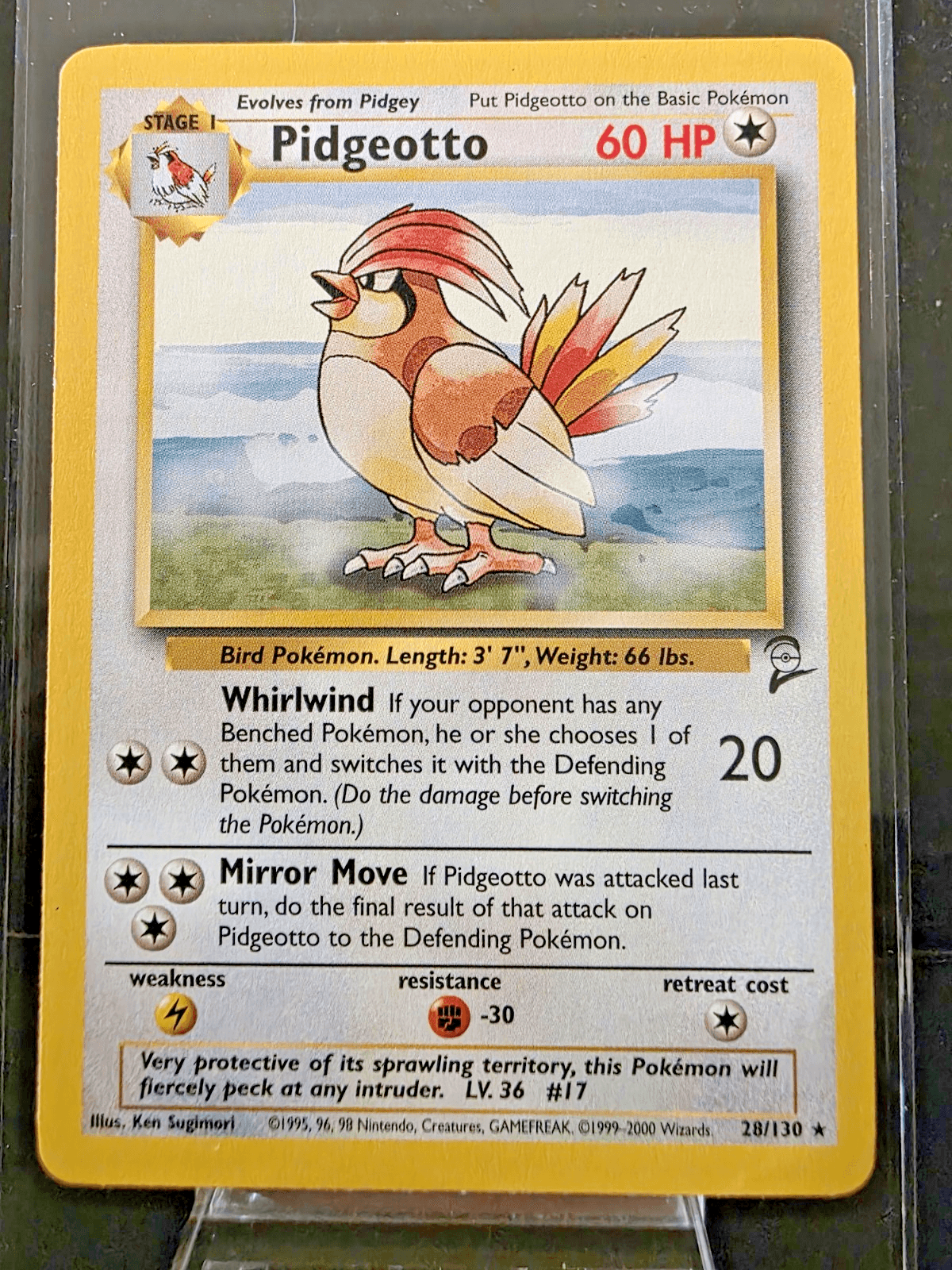 Pokémon TCG Pidgeotto Rare Base Set 2 28/130 NM