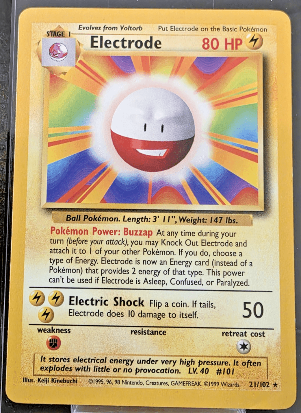 Pokemon TCG Electrode #21/102 Base Set