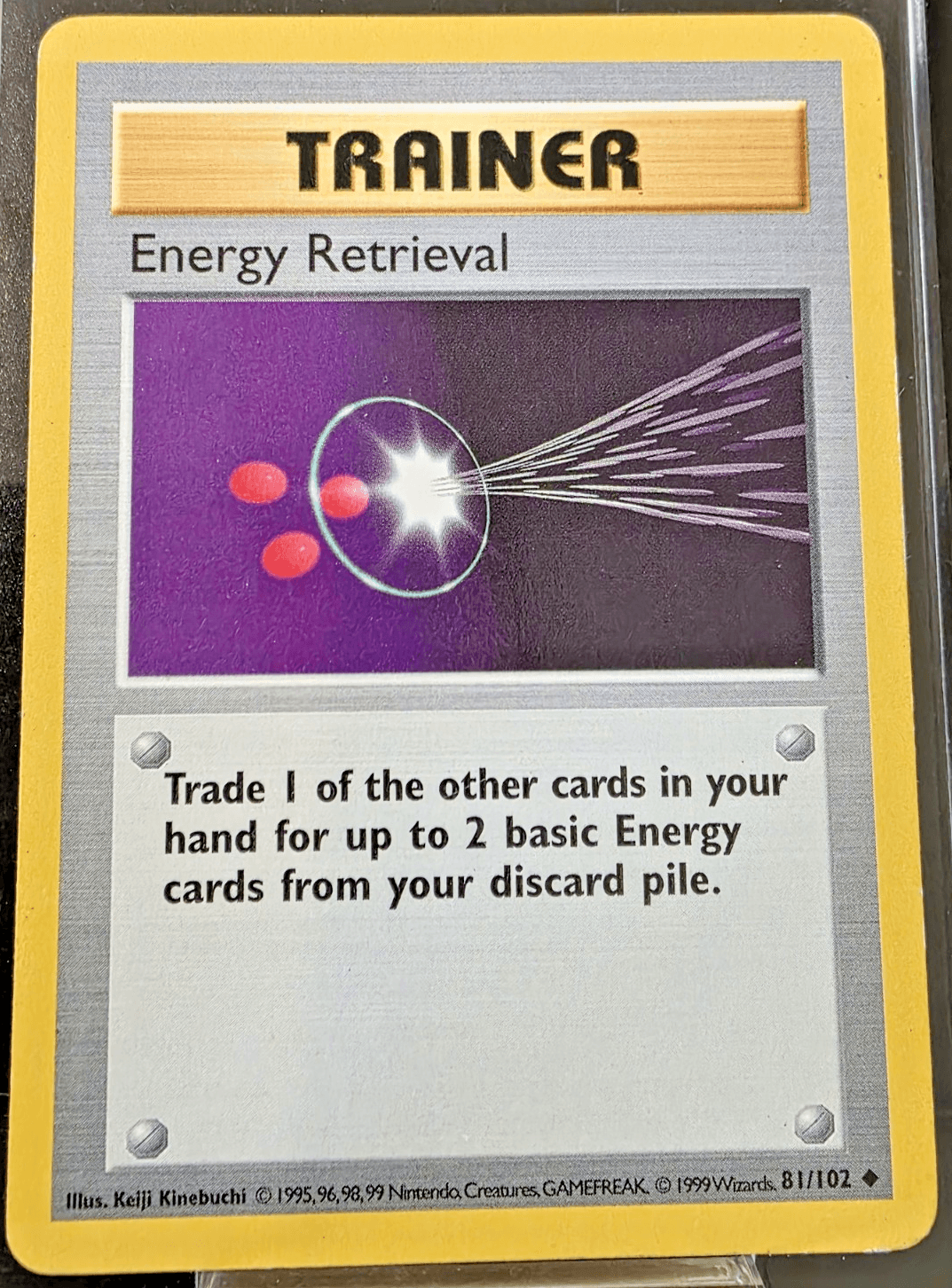 Pokemon TCG Energy Retrieval 81/102 Base Set SHADOWLESS NM/LP
