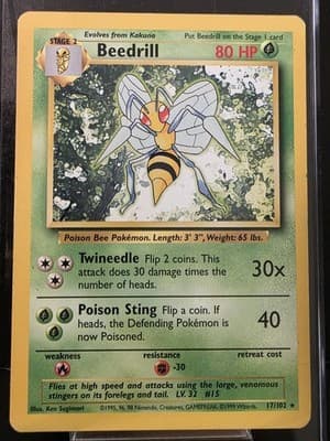 BEEDRILL 17/102 - Base Set - Pokemon Card - LP