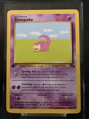Pokemon TCG Slowpoke 1999 Fossil 1st Edition LP