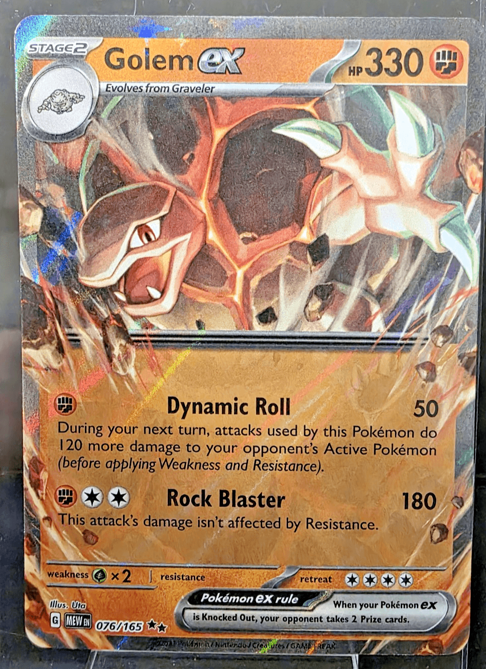 Pokemon TCG Golem ex 076/165 Scarlet & Violet 151 NM