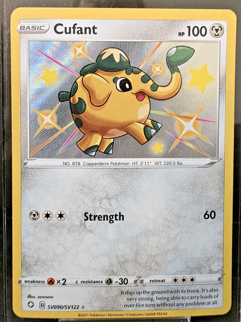 Pokemon TCG Cufant SV090/SV122 Shining Fates: Shiny Vault Holo NM