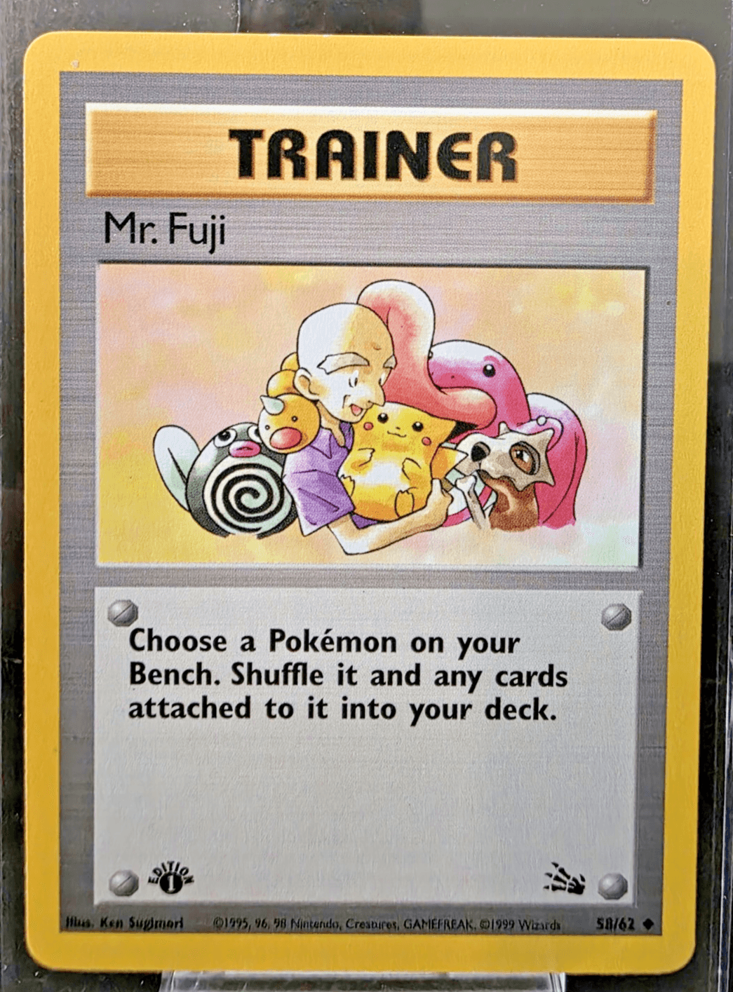 Pokemon TCG Trainer Mr. Fuji #58/62 Non-Holo 1st Edition NM