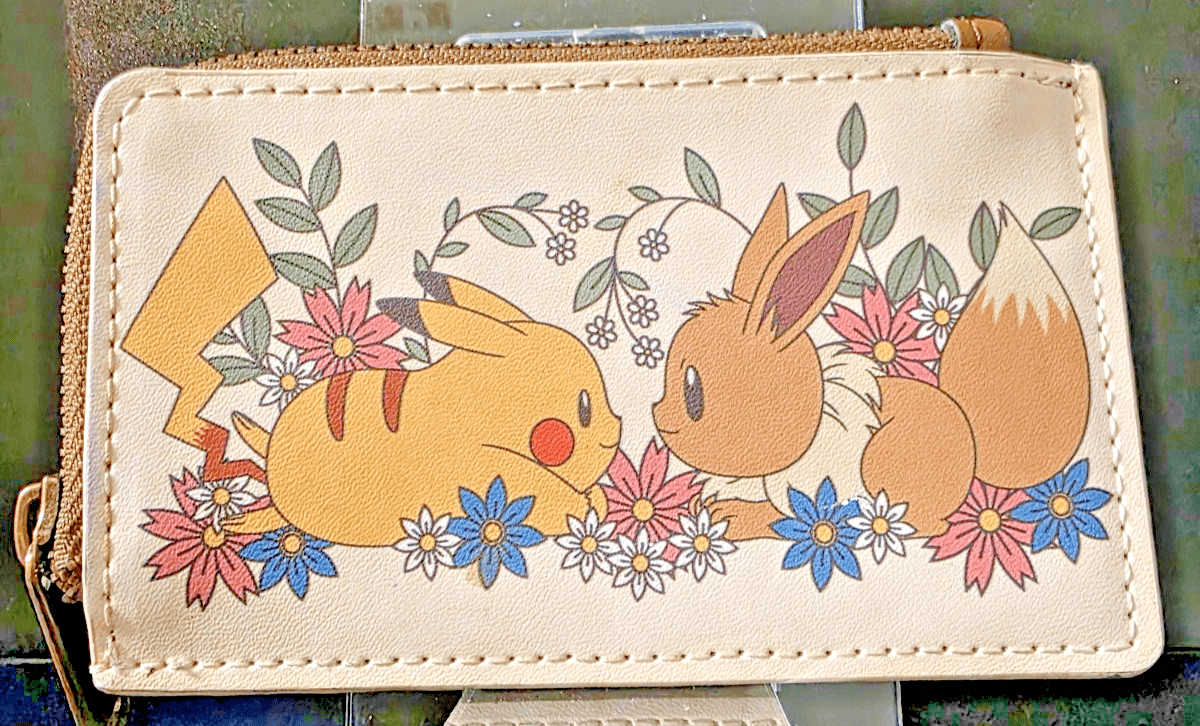 Pokemon TCG Loungefly Pikachu and Eevee Floral Cardholder Coin Purse NM