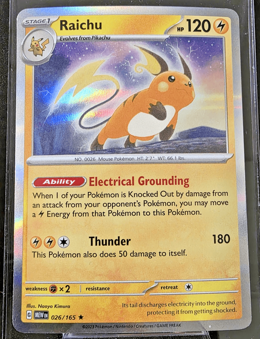 Pokemon TCG Raichu Rare SV: Scarlet & Violet 151 26/165 NM
