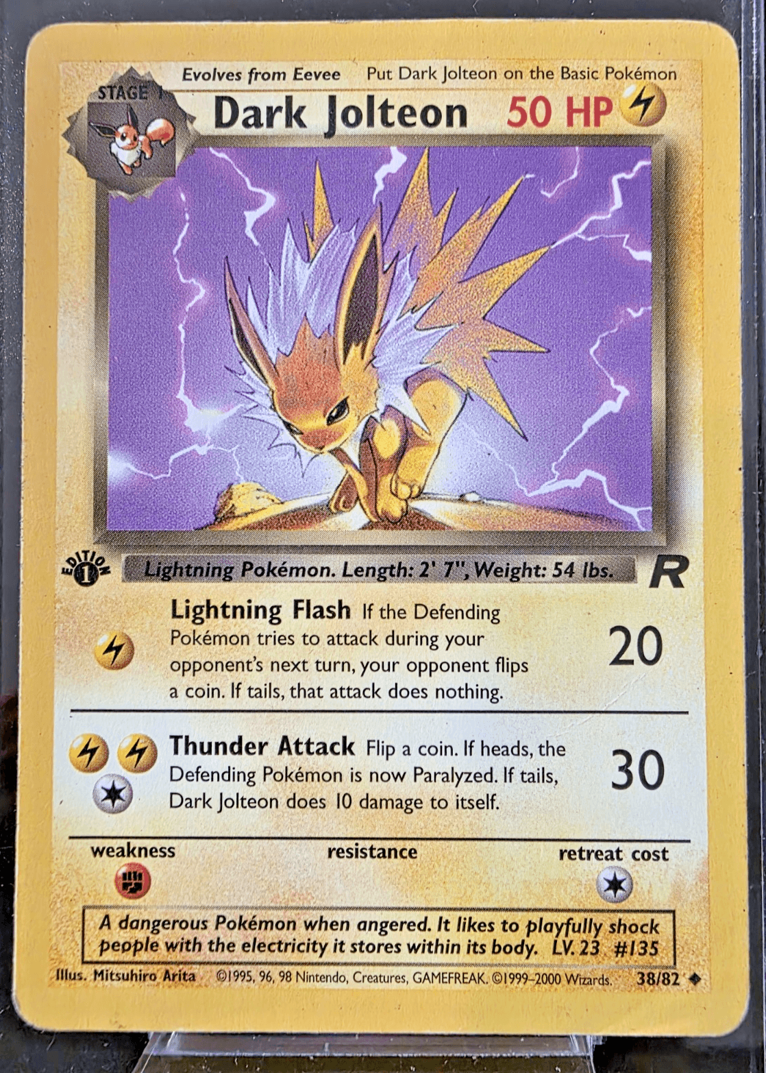 Pokémon TCG Dark Jolteon 1st Edition Team Rocket 38/82 Uncommon MP