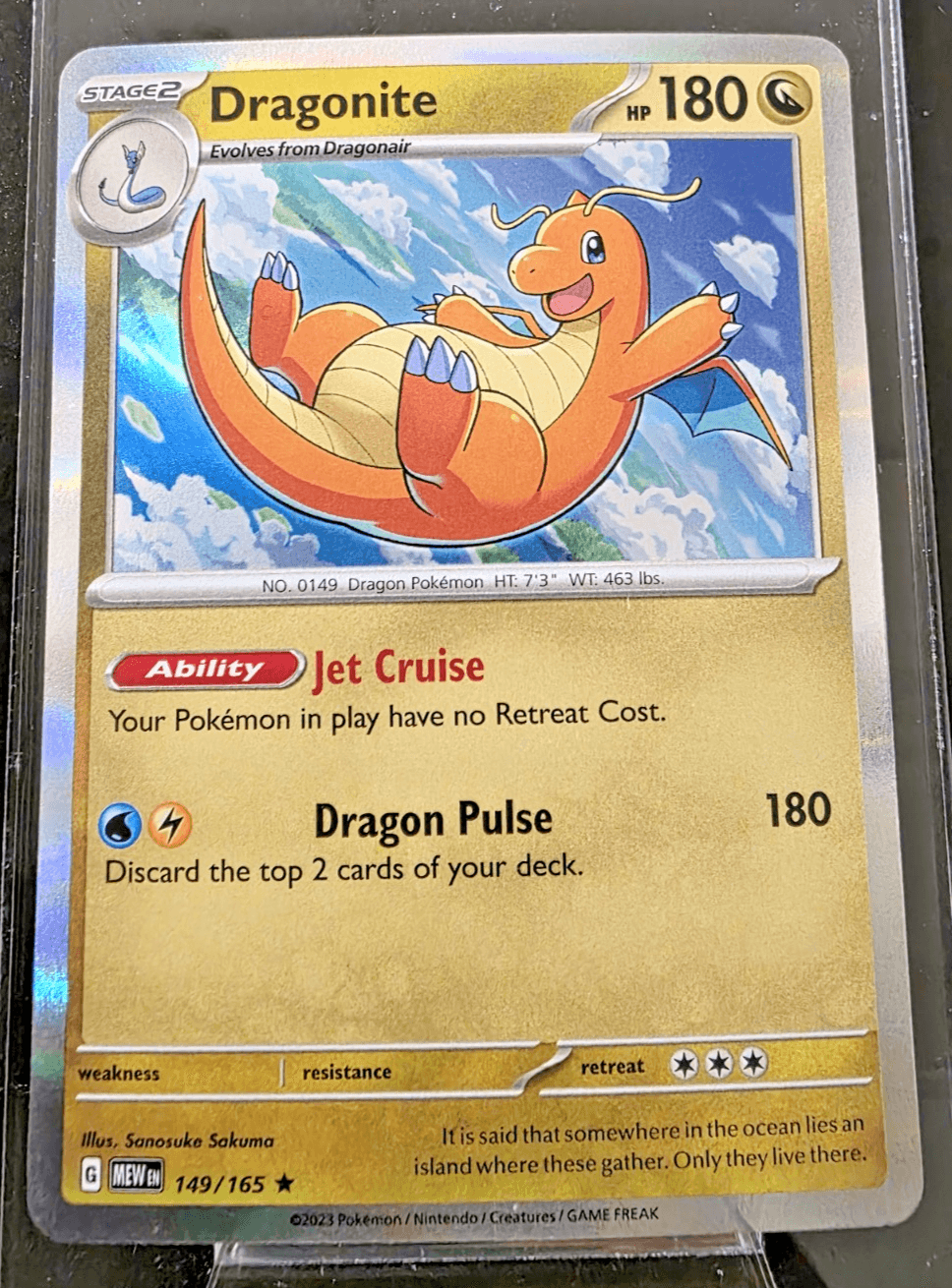 Pokemon TCG Dragonite Holo 149/165 Scarlet & Violet 151 MEW NM