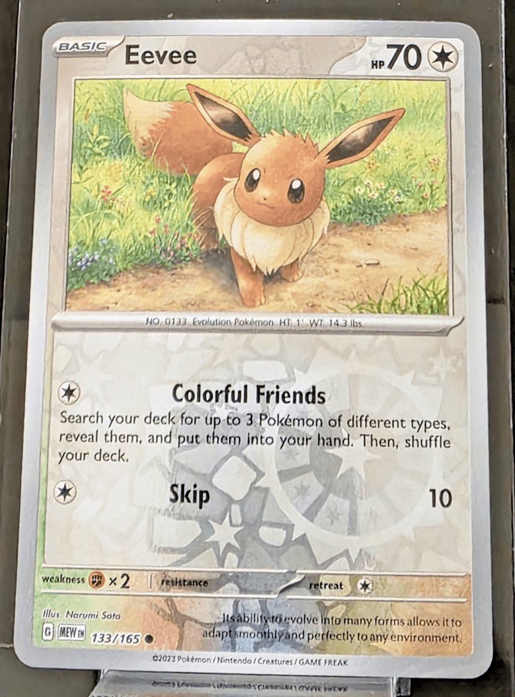 Pokemon TCG Eevee Reverse Holo 133/165 Scarlet & Violet 151 NM