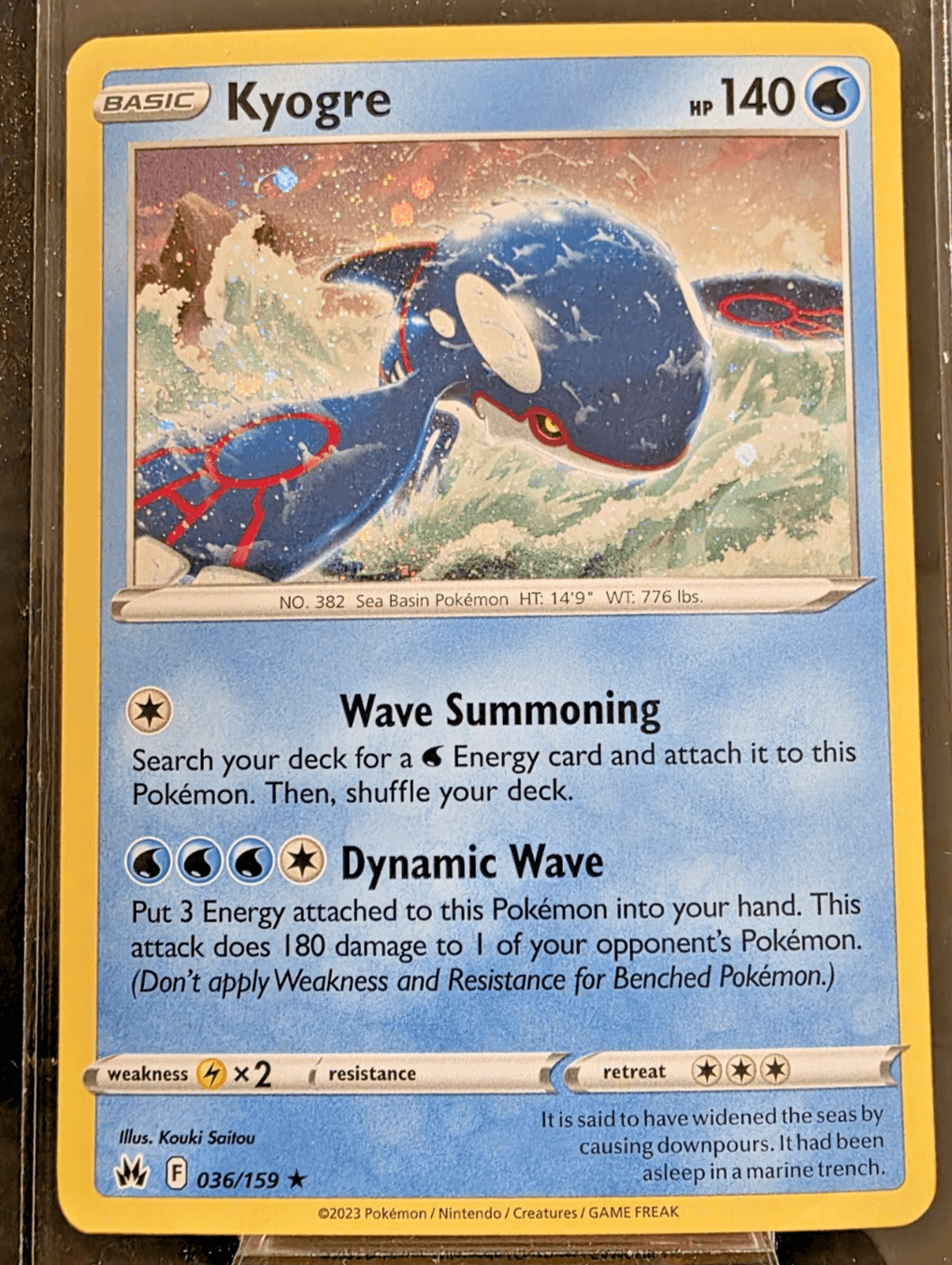 Pokemon TCG Kyogre [Cosmos Holo] 36/159 Crown Zenith Rare Holo NM