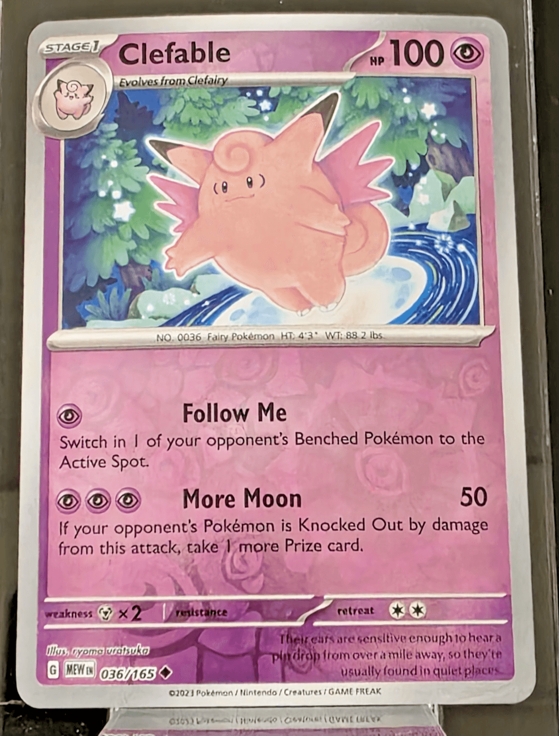 Pokémon TCG Clefable 151 036/165 Reverse Holo NM