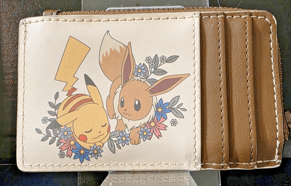 Pokemon TCG Loungefly Pikachu and Eevee Floral Cardholder Coin Purse NM - Thumbnail 2