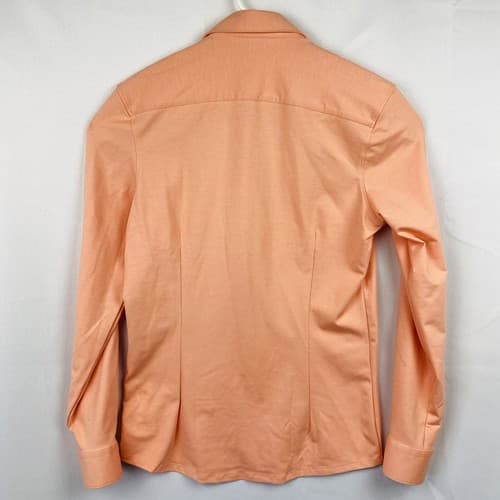 NEW OLYMP Mens Size 40 Long Sleeve Shirt Super Slim No6 Peach Cutaway Quick Dry - Thumbnail 3
