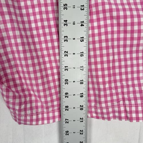 Polo Golf Ralph Lauren Mens 40 Pink Gingham Check Plaid 9” Inseam Cotton EUC - Thumbnail 9