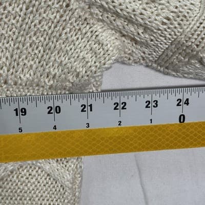 NEW Polo Ralph Lauren Sweater Womens Large Cream 100% Linen Hand Knit Italian - Thumbnail 6