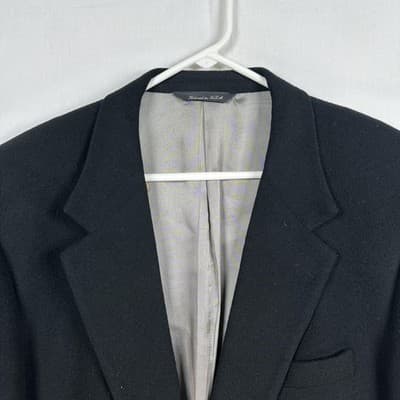Christian Dior Monsieur 100% Camel Hair Blazer Mens 46R Black Sport Coat USA - Thumbnail 3