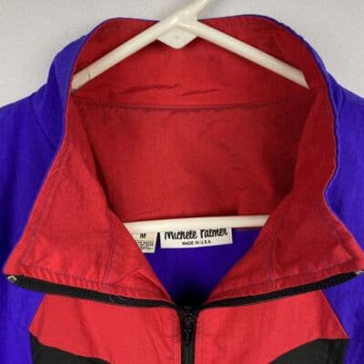 Vintage Michele Palmer Windbreaker Jacket Womens Medium Full Zip Colorful USA - Thumbnail 7