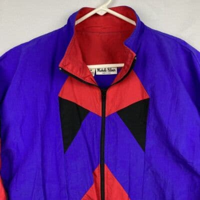 Vintage Michele Palmer Windbreaker Jacket Womens Medium Full Zip Colorful USA - Thumbnail 6