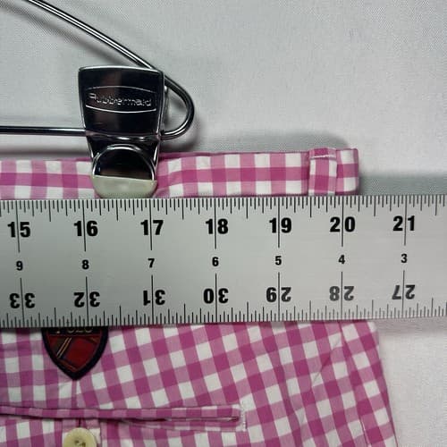 Polo Golf Ralph Lauren Mens 40 Pink Gingham Check Plaid 9” Inseam Cotton EUC - Thumbnail 7