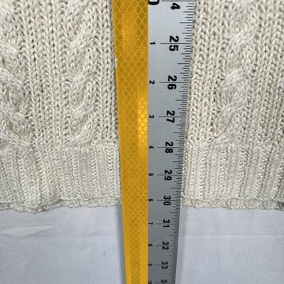 NEW Polo Ralph Lauren Sweater Womens Large Cream 100% Linen Hand Knit Italian - Thumbnail 5