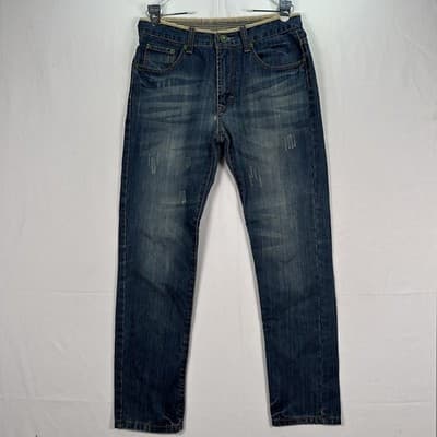 Vintage Levis Jeans Mens 32 x 30 Blue Straight Distressed Denim WPL423 USA 90s - Thumbnail 2