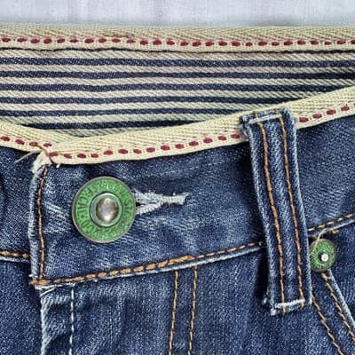 Vintage Levis Jeans Mens 32 x 30 Blue Straight Distressed Denim WPL423 USA 90s - Thumbnail 5