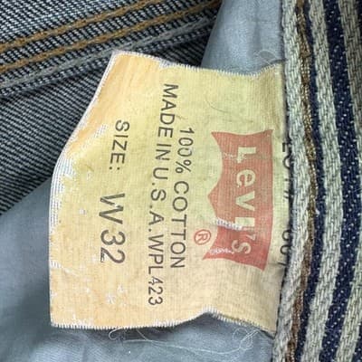 Vintage Levis Jeans Mens 32 x 30 Blue Straight Distressed Denim WPL423 USA 90s - Thumbnail 7