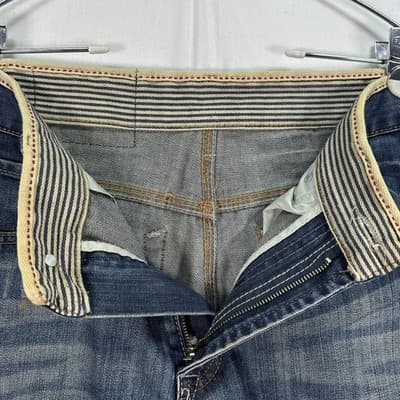 Vintage Levis Jeans Mens 32 x 30 Blue Straight Distressed Denim WPL423 USA 90s - Thumbnail 6